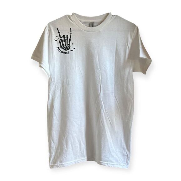 Ghost Halloween T-shirt Spooky Season Graphic Tee Short Sleeve White NEW Unisex - Picture 7 of 8